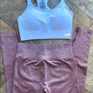 PINK VS WORKOUT TIGHT LEGGINGS AND SPORTS BRA SET